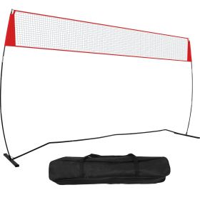 Freestanding Volleyball Training Net for Indoor or Outdoor Use, Adjustable Height Portable Net System with Carrying Bag