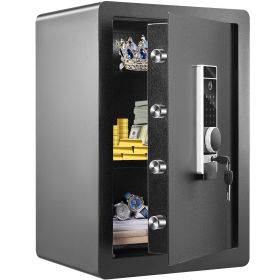 VEVOR Safe, 2.2 Cubic Feet Home Safe, Steel Security Safe with Fingerprint, Digital Keypad and 2 Keys, Cabinet Safe with Large Fire-proof Bag