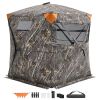 Hunting Blind, 270Ã‚Â° See Through Ground Blind, 1-2 Person Pop Up Deer Blind for Hunting with Carrying Bag, Portable Resilient Hunting Tent