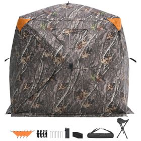 Hunting Blind, 270Ã‚Â° See Through Ground Blind, 4-5 Person Pop Up Deer Blind for Hunting with Carrying Bag, Portable Resilient Hunting Tent