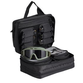 Range Bag for 2 Pistols, Tactical Gun Bag with 2 Built-in Removable Pistol Bags & 6 Detachable Magazines, Gun Range Bag for Outdoor Hunting Shooting