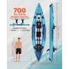 Inflatable Kayak, 2-Person Inflatable Recreational Kayak 700LBS Capacity, Leak & Puncture-Resistant with Padded Seat, PVC Drop-Stitch Floor, 2 Paddles