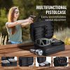 Range Bag for 2 Pistols, Tactical Gun Bag with 2 Built-in Removable Pistol Bags & 6 Detachable Magazines, Gun Range Bag for Outdoor Hunting Shooting