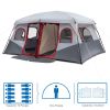 10 Person Family Cabin Tent, 2 Room Huge Tent with Storage Pockets for Camping Accessories