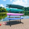 82"H Kayak Storage Rack, Heavy Duty Freestanding Kayak Storage Rack Ã¢â‚¬â€œ Adjustable 8 Kayak Stand with Wheels for Garage, Indoor & Outdoor Use