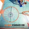 Basketball Rim, Wall Door Mounted Basketball Hoop, Heavy Duty Q235 Basketball Flex Rim Goal Replacement with Net