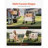 Collapsible Folding Wagon, 550lb Load & 220L, 2 in 1 Foldable Wagon Cart Converts to Bench, Utility Wagon with Adjustable Handle