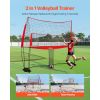 2-in-1 Volleyball Training Net System, Freely Height-Adjustable Practice Equipment with Ball Return, Portable Net Station