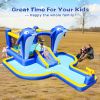 8 in1 Inflatable slide water park trampoline bouncing house outdoor garden with Dolphin sprinkler & Target games & Water gun & Basketball