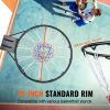 Basketball Rim, Wall Door Mounted Basketball Hoop, Heavy Duty Q235 Basketball Flex Rim Goal Replacement with Net and Double Spring