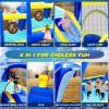 8 in1 Inflatable slide water park trampoline bouncing house outdoor garden with Dolphin sprinkler & Target games & Water gun & Basketball