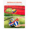 2-in-1 Volleyball Training Net System, Freely Height-Adjustable Practice Equipment with Ball Return, Portable Net Station