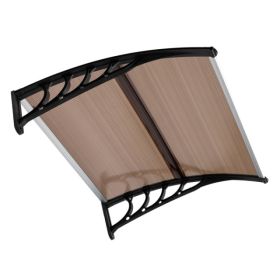 40*38in Household Application Door & Window Rain Cover Eaves Brown Board & Black Holder (SAME AS 27539880) (Option: defaulttitle)