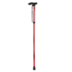1Pc  Walking Cane Aluminum Alloy Walking Stick Adjustable Folding Travel Hiking Stick Antislip (Option: Red)