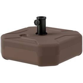 Square Patio Umbrella Base Holder, Heavy Duty Outdoor Umbrella Stand Base, Filled Up to 55lbs with Stand or 44lbs with Water for Garden, Poolsid (Option: Brown-480x470x165 mm)