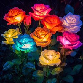 Solar Lights Outdoor Waterproof for Garden Decor, 4 Pack Solar Garden Lights for Outside, Outdoor Solar Lights for Yard with Solar Flowers Lights (size: 6pcs)