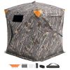 Hunting Blind, 270Ã‚Â° See Through Ground Blind, 2-3 Person Pop Up Deer Blind for Hunting with Carrying Bag, Portable Resilient Hunting Tent