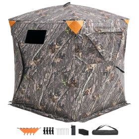 Hunting Blind, 270Ã‚Â° See Through Ground Blind, 2-3 Person Pop Up Deer Blind for Hunting with Carrying Bag, Portable Resilient Hunting Tent (Product Classification: Window + Mesh, Item Size: 58 in)