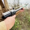 "High-Power Metal Slingshot Ã¢â‚¬â€œ Black Ergonomic Handle, Precision Trigger for Hunting, Jungle Expeditions & Outdoor Survival Gear"