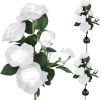 Solar Rose Lights Outdoor, 2 Pack with 14 Rose Flowers Waterproof Color Changing LED Flower Lights, Solar Powered Garden Stakes for Yard, Patio